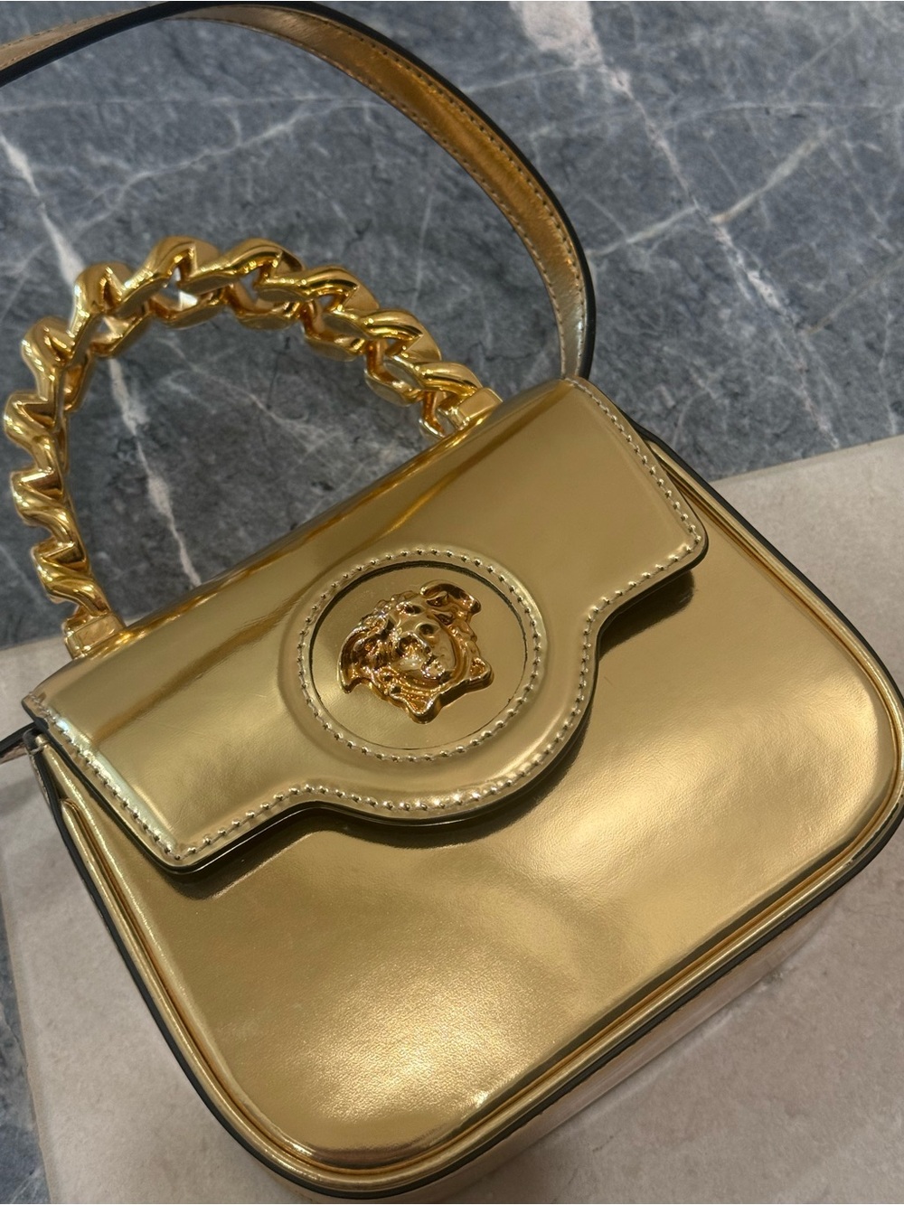 Versace Gold Medusa Top Handle Bag